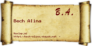 Bech Alina névjegykártya